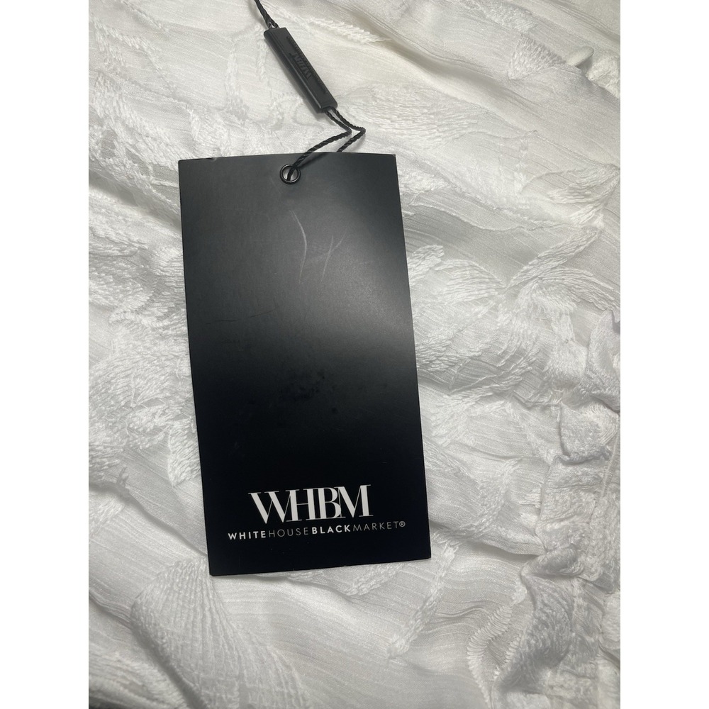 NWT White House Black Market WHBM Halter Sleeveless Dress White, Lined Size M - Picture 8 of 11